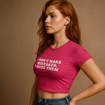 Don't Make Mistake Crop Tee - Costa Moon