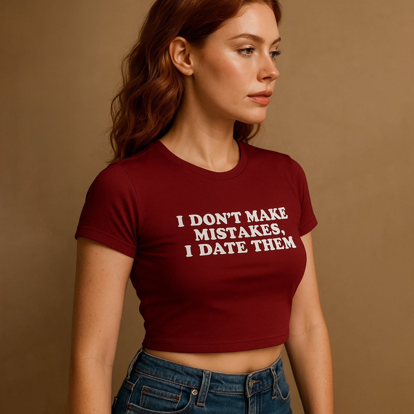 Don't Make Mistake Crop Tee - Costa Moon