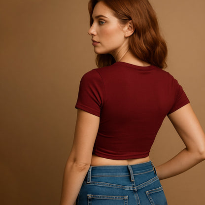 Don't Make Mistake Crop Tee - Costa Moon