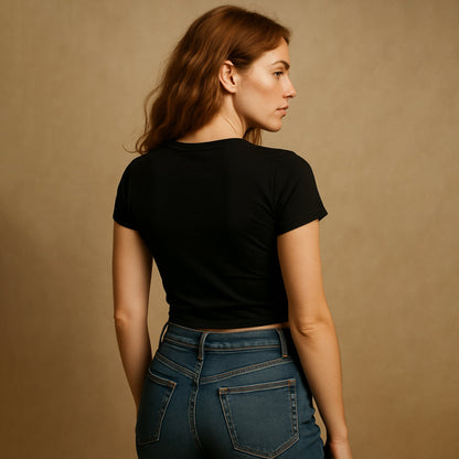 Don't Make Mistake Crop Tee - Costa Moon
