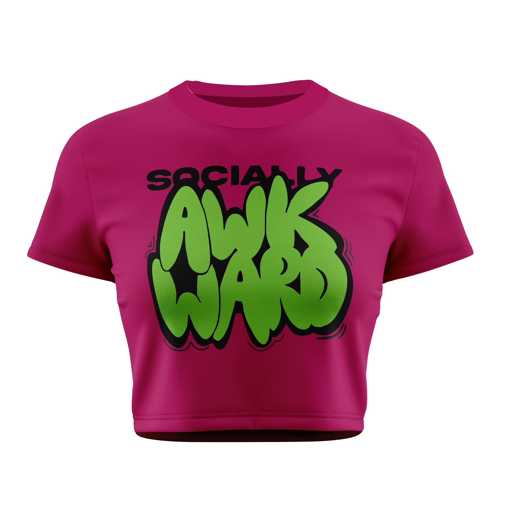 Socially Awkward Crop Tee - Costa Moon