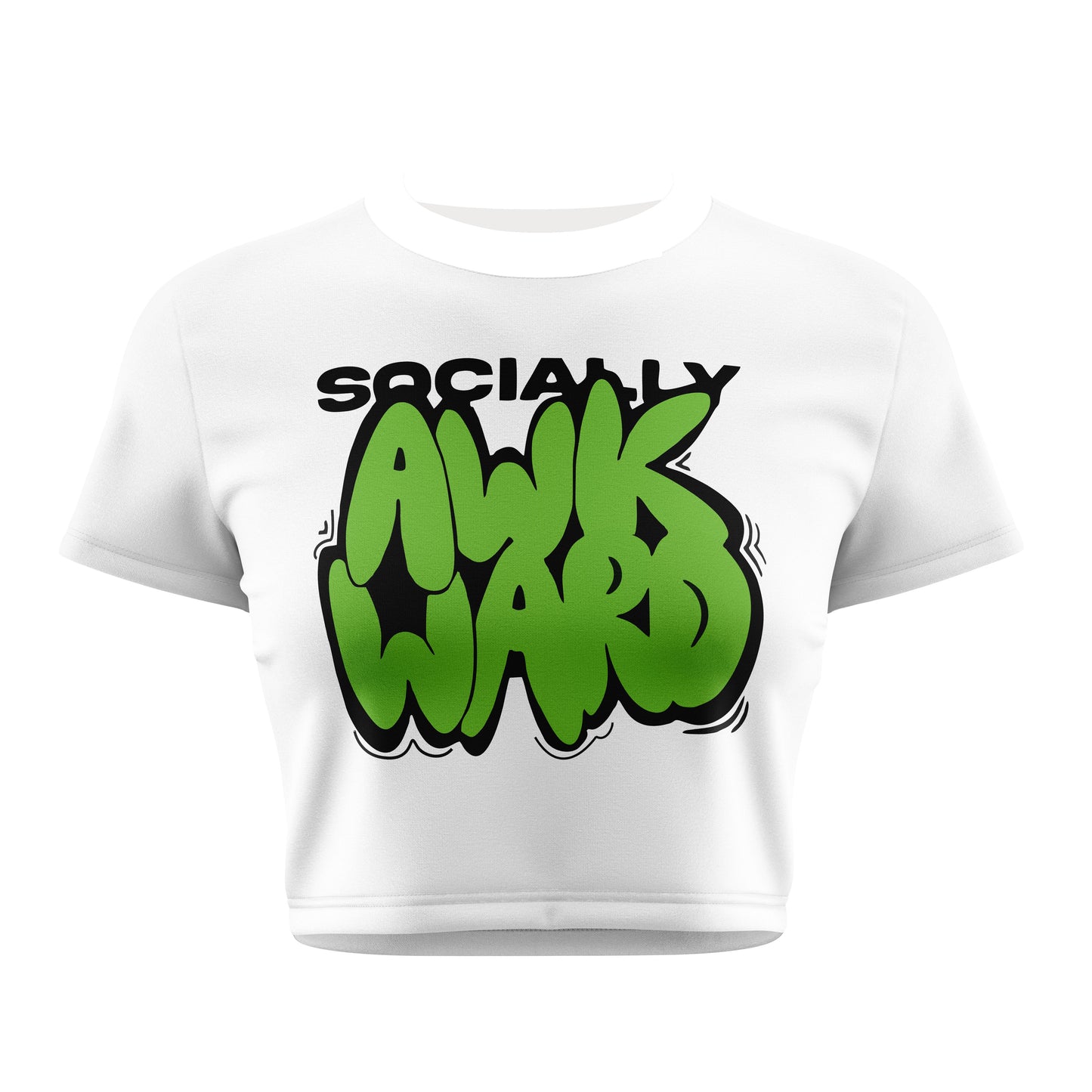 Socially Awkward Crop Tee - Costa Moon