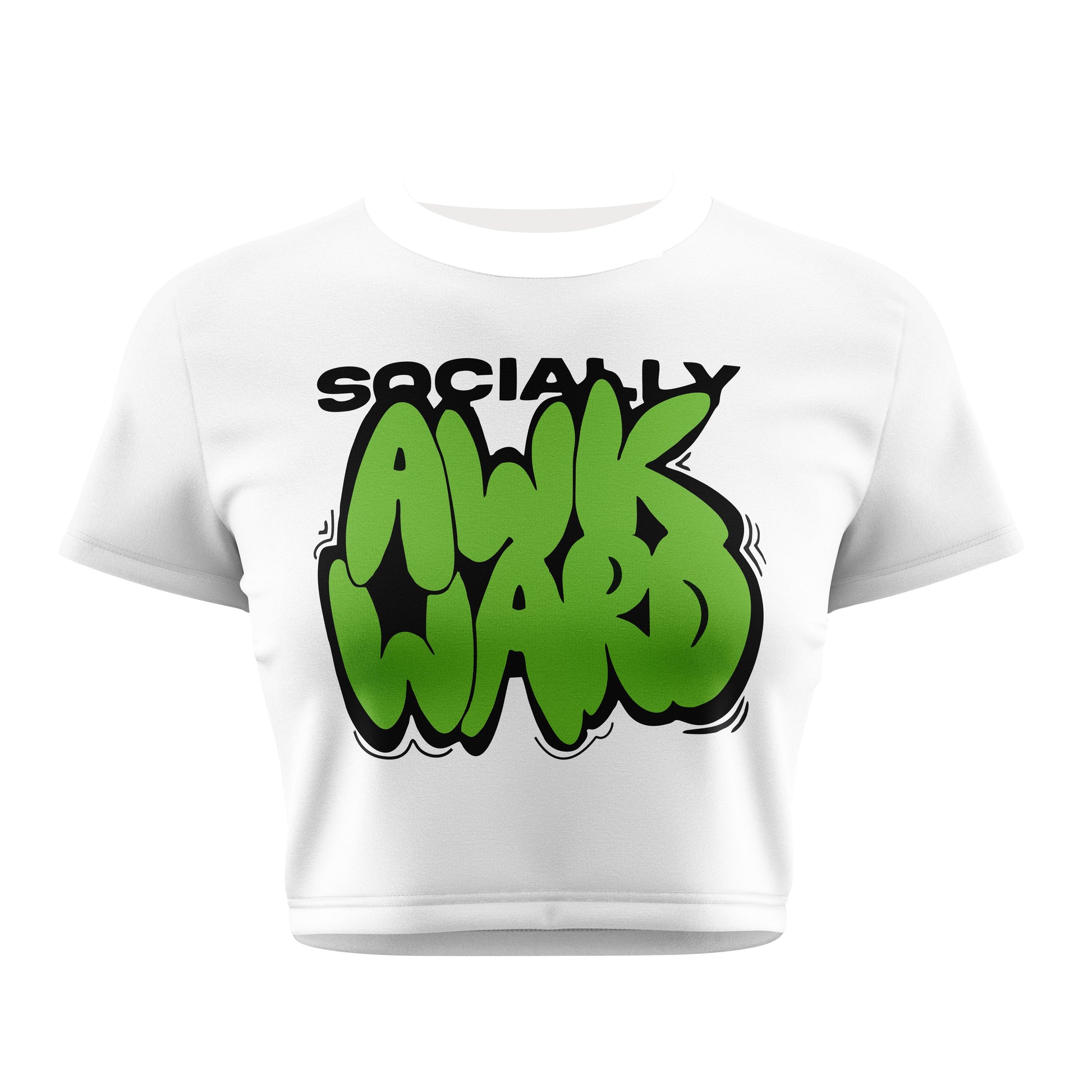 Socially Awkward Crop Tee - Costa Moon