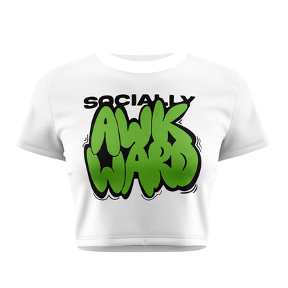 Socially Awkward Crop Tee - Costa Moon