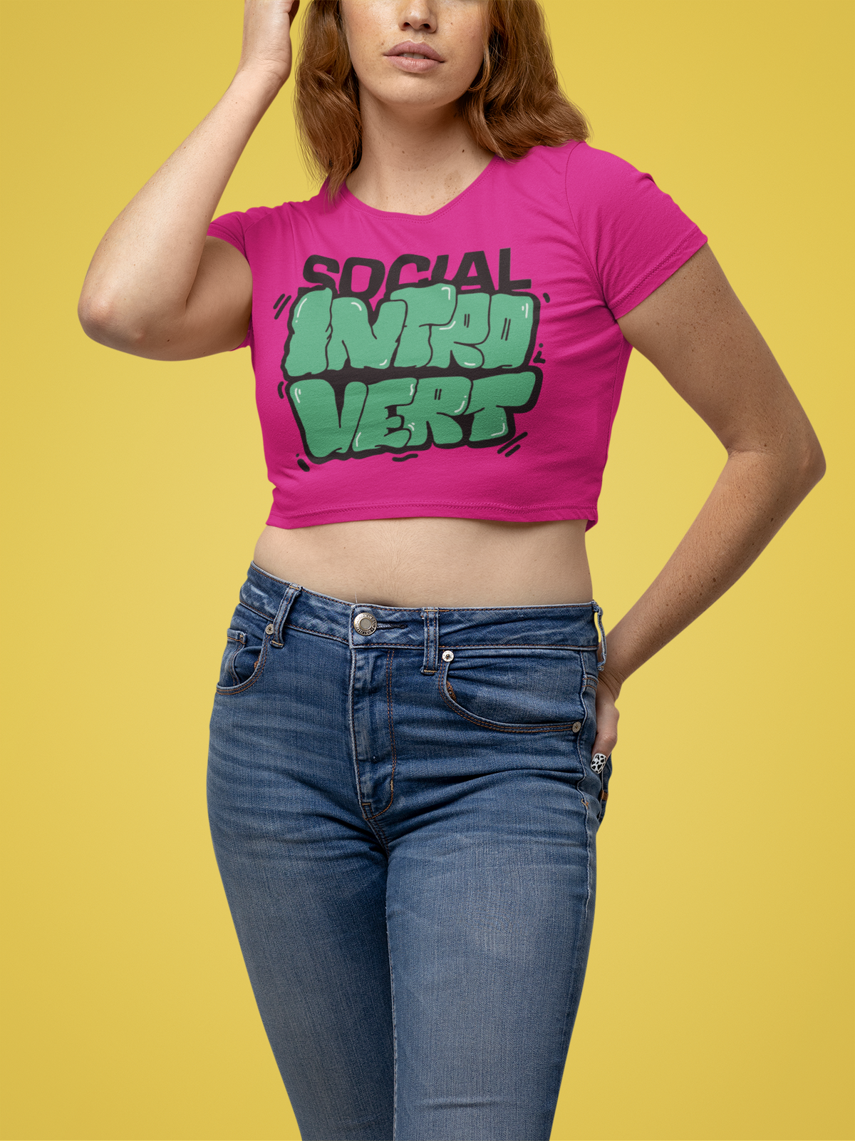 Social Introvert Crop Tee