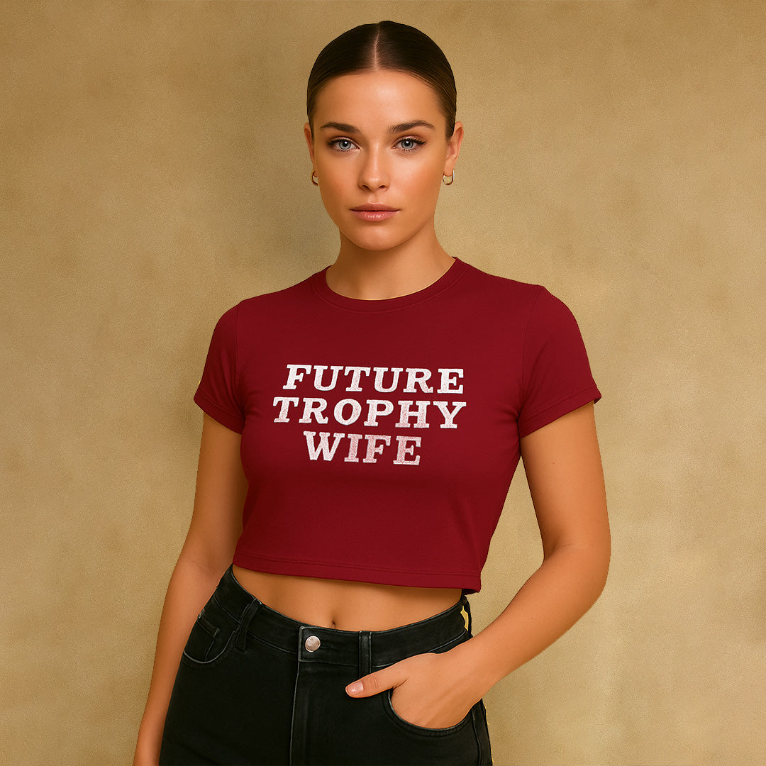 Future Trophy Wife Crop Tee - Costa Moon