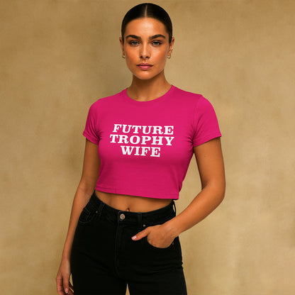 Future Trophy Wife Crop Tee - Costa Moon