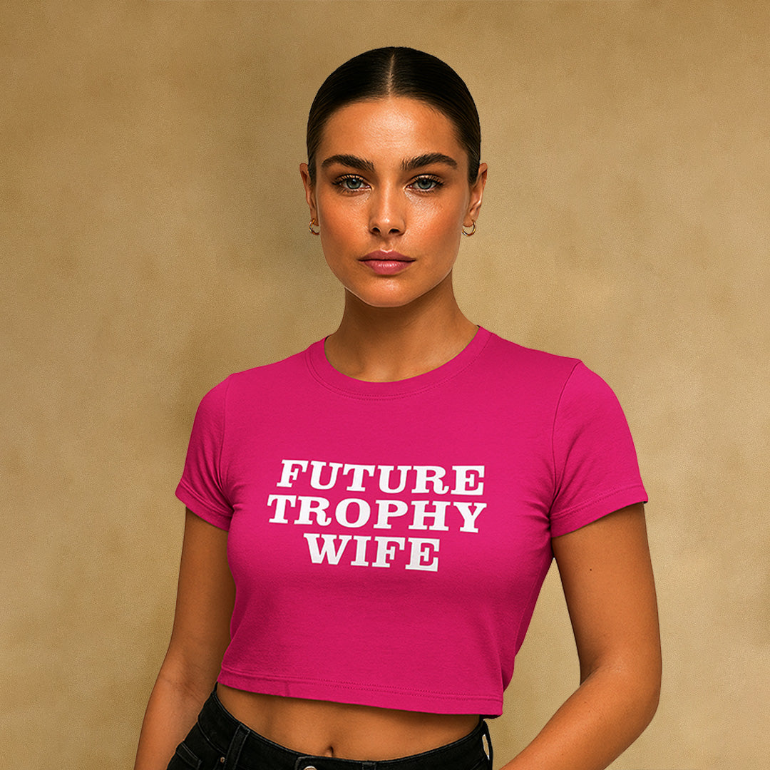 Future Trophy Wife Crop Tee - Costa Moon