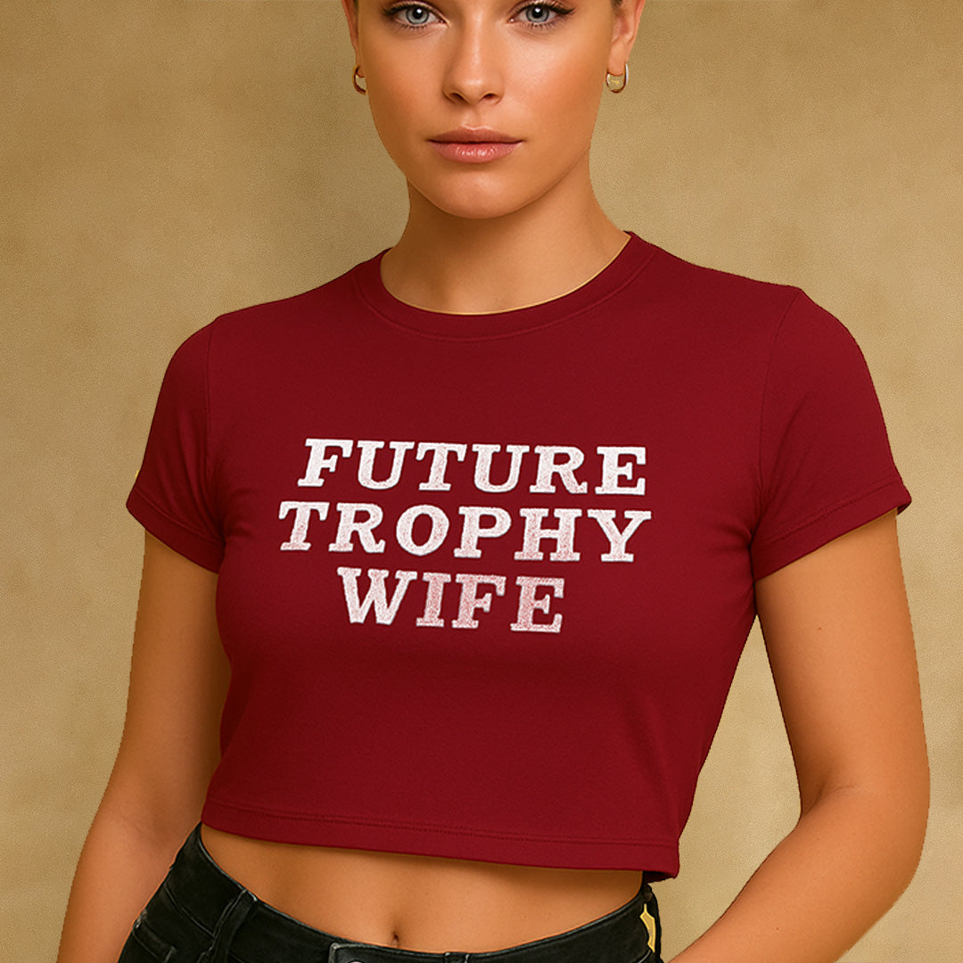 Future Trophy Wife Crop Tee - Costa Moon