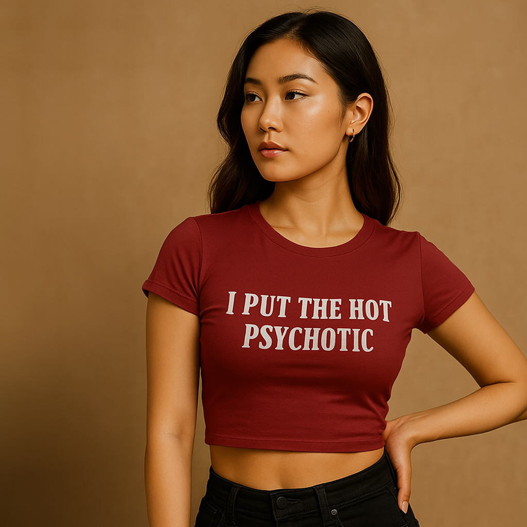 Psychotic Crop Tee - Costa Moon