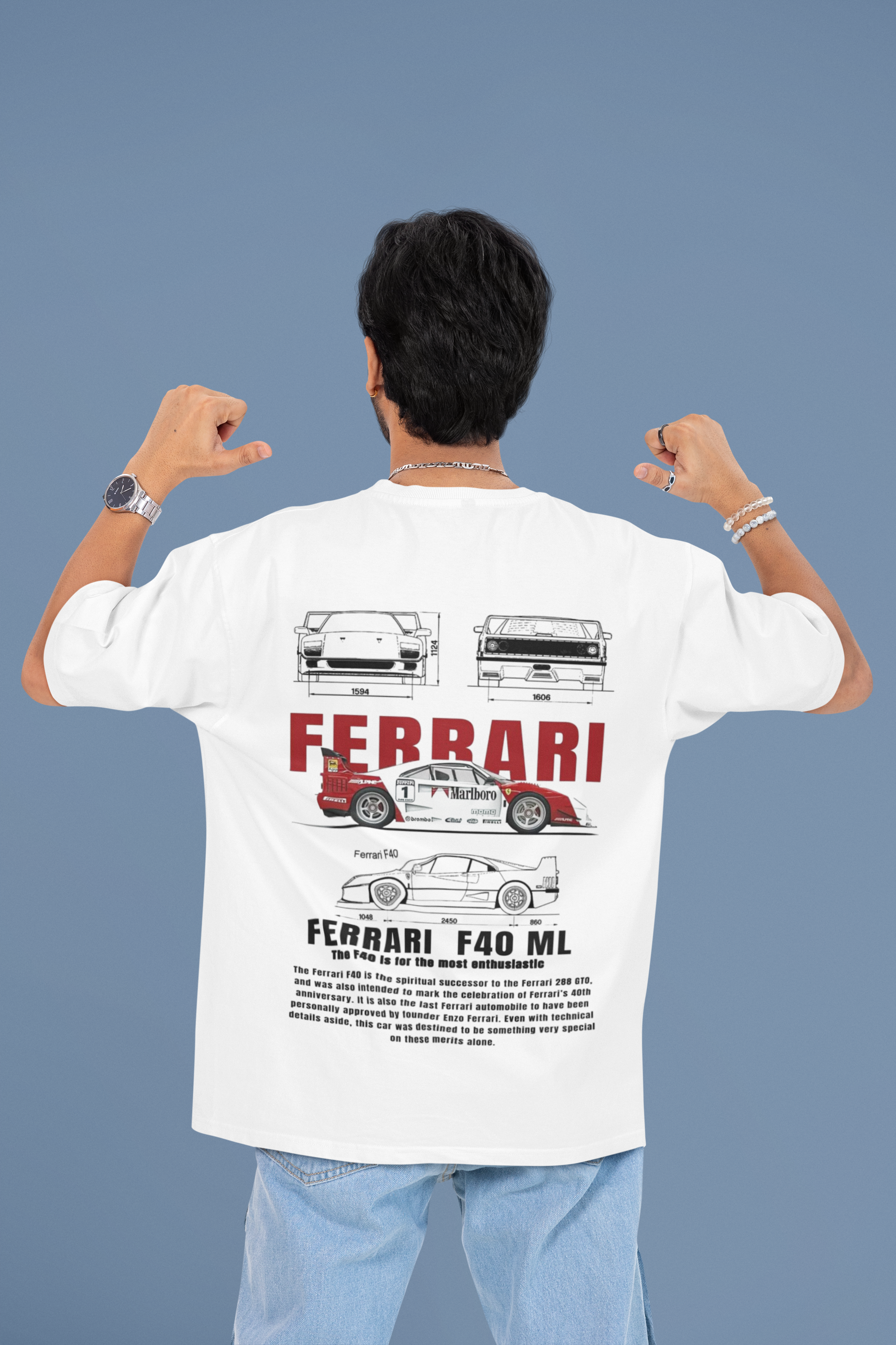 FERRARI CAR LOVER OVERSIZED T-SHIRT - Costa Moon
